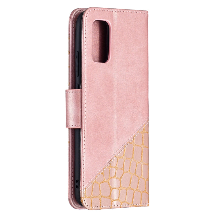 For Samsung Galaxy A02s (EU Version) Matching Color Crocodile Texture Horizontal Flip PU Leather Case with Wallet & Holder & Card Slots