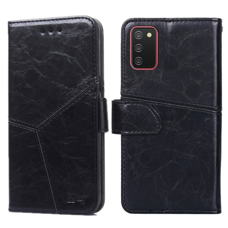 For Samsung Galaxy A02s(EU Version) Geometric Stitching Horizontal Flip TPU + PU Leather Case with Holder & Card Slots & Wallet