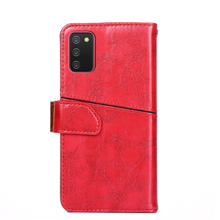 For Samsung Galaxy A02s(EU Version) Geometric Stitching Horizontal Flip TPU + PU Leather Case with Holder & Card Slots & Wallet