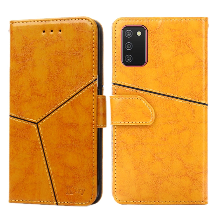 For Samsung Galaxy A02s(EU Version) Geometric Stitching Horizontal Flip TPU + PU Leather Case with Holder & Card Slots & Wallet
