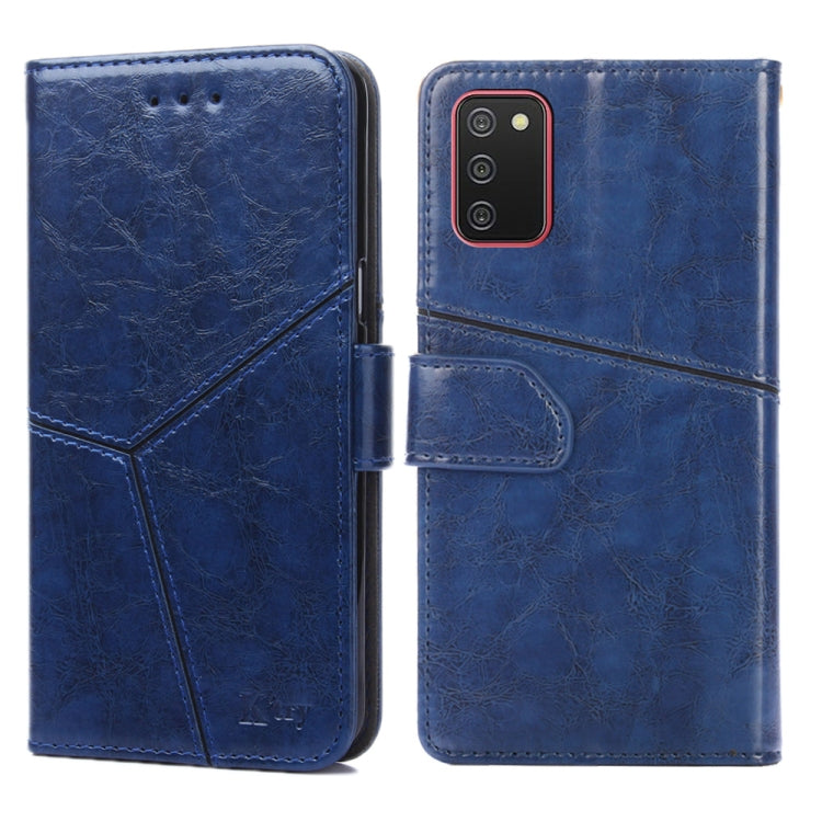For Samsung Galaxy A02s(EU Version) Geometric Stitching Horizontal Flip TPU + PU Leather Case with Holder & Card Slots & Wallet