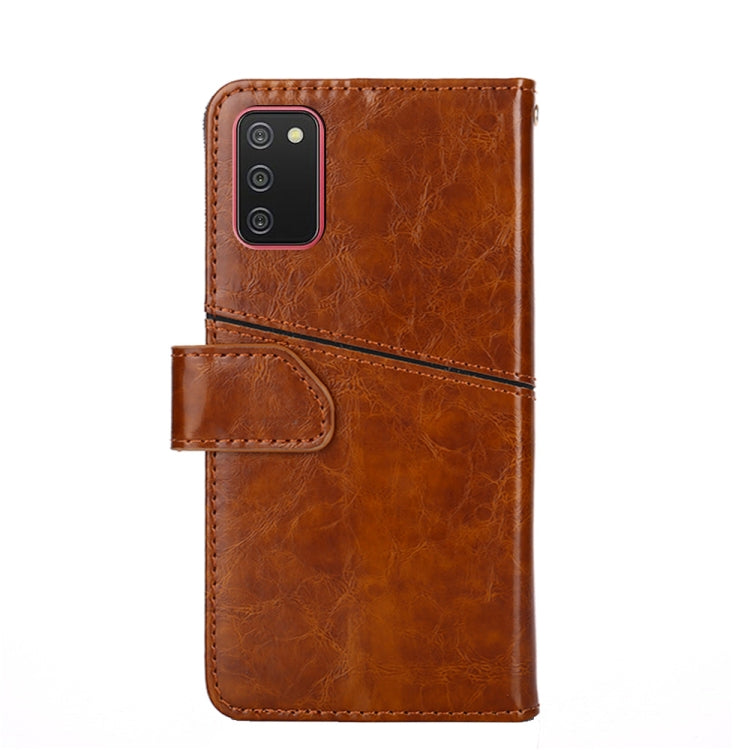 For Samsung Galaxy A02s(EU Version) Geometric Stitching Horizontal Flip TPU + PU Leather Case with Holder & Card Slots & Wallet