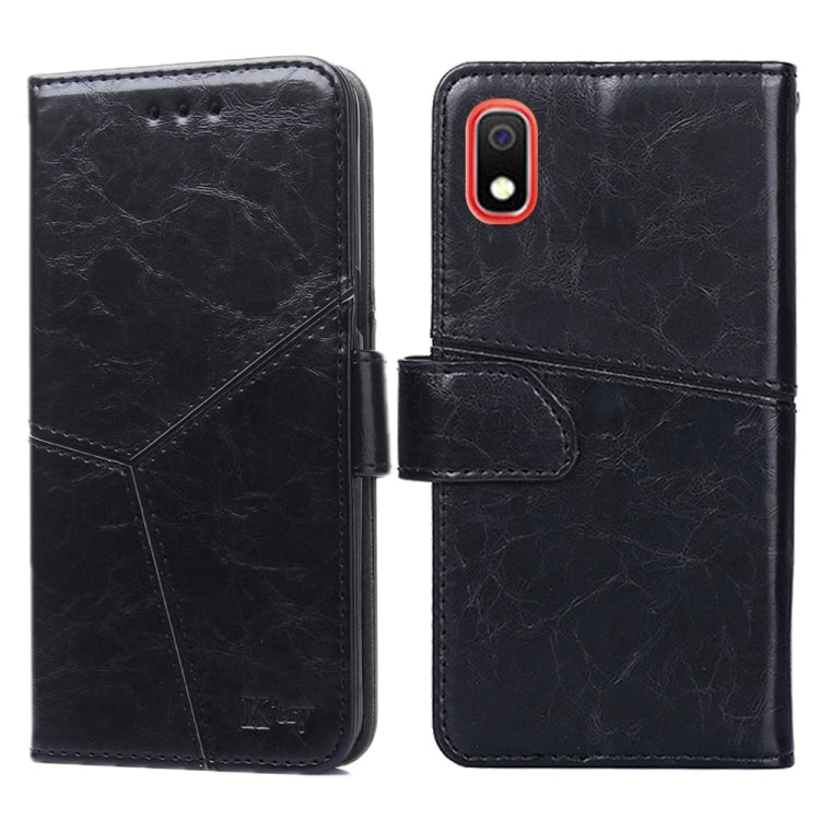 For Samsung Galaxy A10 Geometric Stitching Horizontal Flip TPU + PU Leather Case with Holder & Card Slots & Wallet