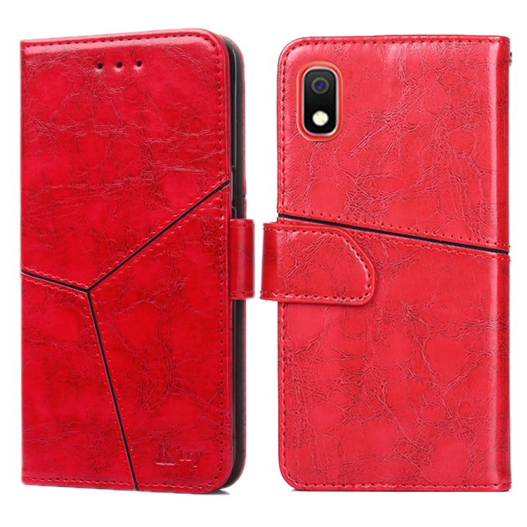For Samsung Galaxy A10 Geometric Stitching Horizontal Flip TPU + PU Leather Case with Holder & Card Slots & Wallet