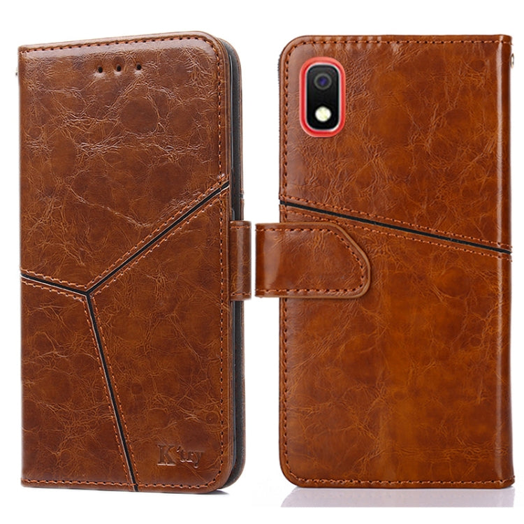 For Samsung Galaxy A10 Geometric Stitching Horizontal Flip TPU + PU Leather Case with Holder & Card Slots & Wallet
