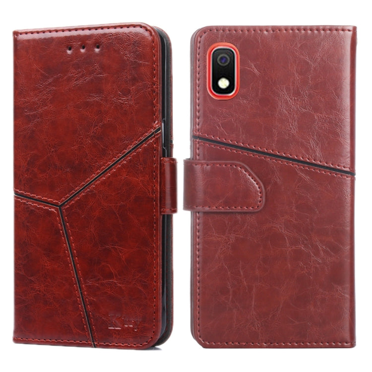 For Samsung Galaxy A10 Geometric Stitching Horizontal Flip TPU + PU Leather Case with Holder & Card Slots & Wallet