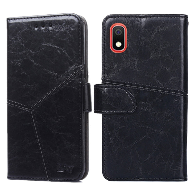 For Samsung Galaxy A10e Geometric Stitching Horizontal Flip TPU + PU Leather Case with Holder & Card Slots & Wallet