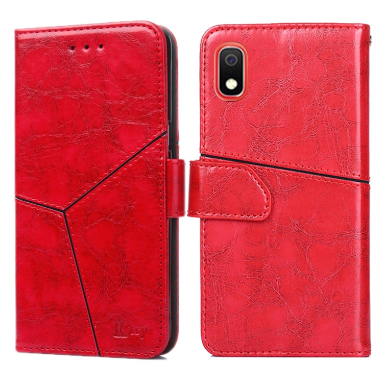 For Samsung Galaxy A10e Geometric Stitching Horizontal Flip TPU + PU Leather Case with Holder & Card Slots & Wallet