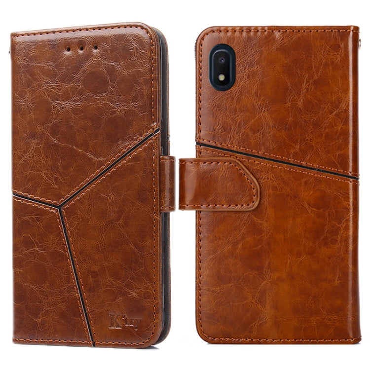 For Samsung Galaxy A10e Geometric Stitching Horizontal Flip TPU + PU Leather Case with Holder & Card Slots & Wallet