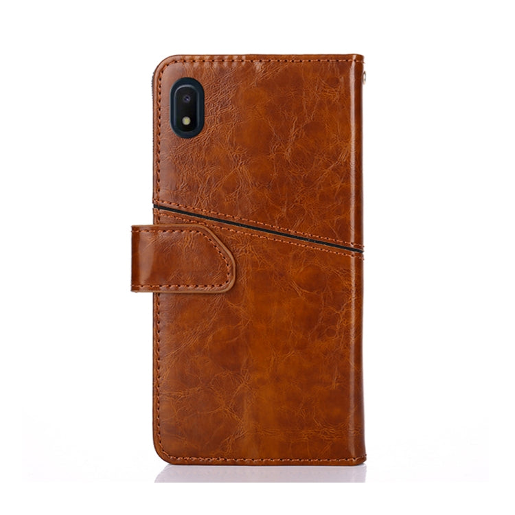 For Samsung Galaxy A10e Geometric Stitching Horizontal Flip TPU + PU Leather Case with Holder & Card Slots & Wallet