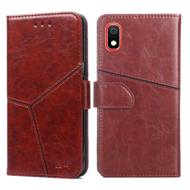 For Samsung Galaxy A10e Geometric Stitching Horizontal Flip TPU + PU Leather Case with Holder & Card Slots & Wallet