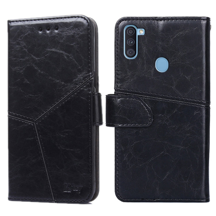 For Samsung Galaxy A11(EU Version) Geometric Stitching Horizontal Flip TPU + PU Leather Case with Holder & Card Slots & Wallet