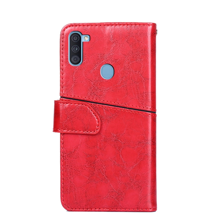 For Samsung Galaxy A11(EU Version) Geometric Stitching Horizontal Flip TPU + PU Leather Case with Holder & Card Slots & Wallet