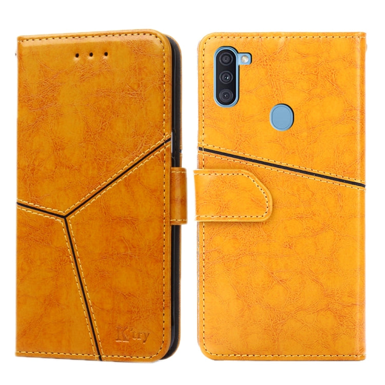 For Samsung Galaxy A11(EU Version) Geometric Stitching Horizontal Flip TPU + PU Leather Case with Holder & Card Slots & Wallet
