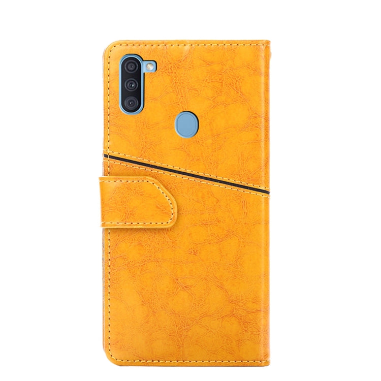 For Samsung Galaxy A11(EU Version) Geometric Stitching Horizontal Flip TPU + PU Leather Case with Holder & Card Slots & Wallet