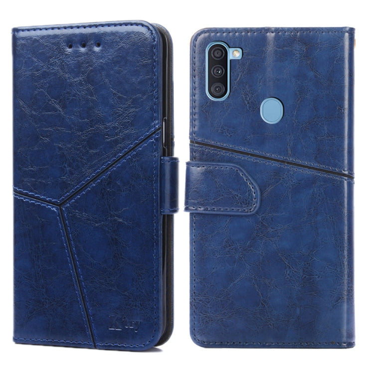 For Samsung Galaxy A11(EU Version) Geometric Stitching Horizontal Flip TPU + PU Leather Case with Holder & Card Slots & Wallet