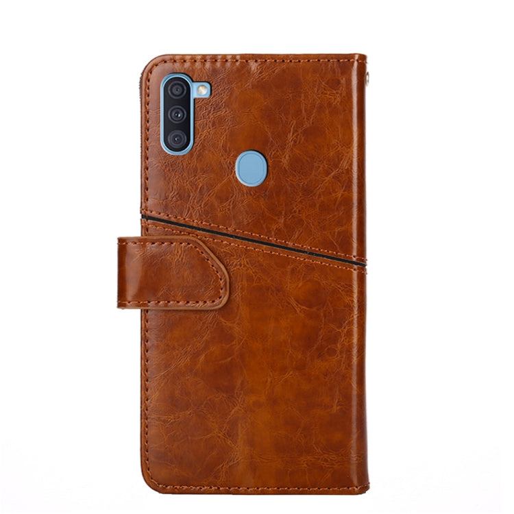 For Samsung Galaxy A11(EU Version) Geometric Stitching Horizontal Flip TPU + PU Leather Case with Holder & Card Slots & Wallet