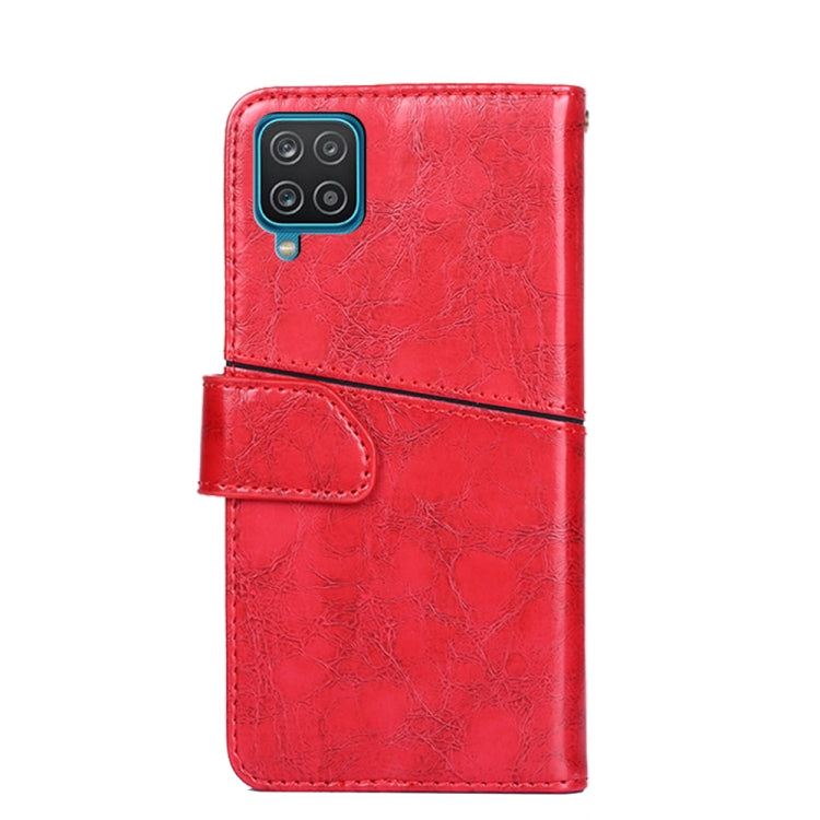 For Samsung Galaxy A12 Geometric Stitching Horizontal Flip TPU + PU Leather Case with Holder & Card Slots & Wallet
