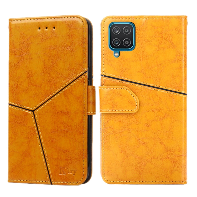 For Samsung Galaxy A12 Geometric Stitching Horizontal Flip TPU + PU Leather Case with Holder & Card Slots & Wallet