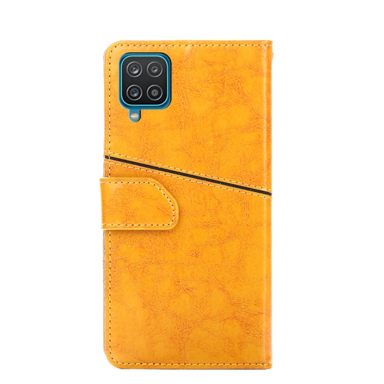 For Samsung Galaxy A12 Geometric Stitching Horizontal Flip TPU + PU Leather Case with Holder & Card Slots & Wallet