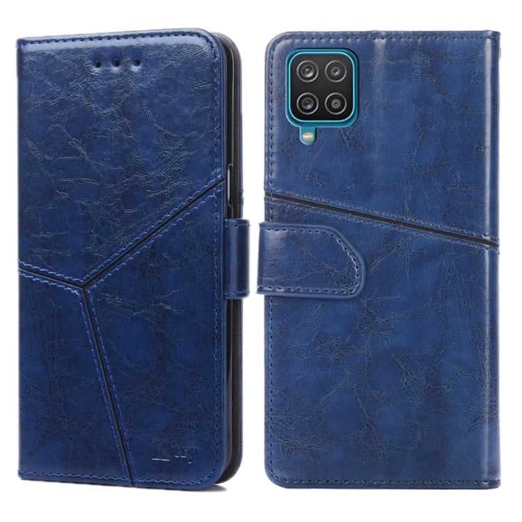 For Samsung Galaxy A12 Geometric Stitching Horizontal Flip TPU + PU Leather Case with Holder & Card Slots & Wallet