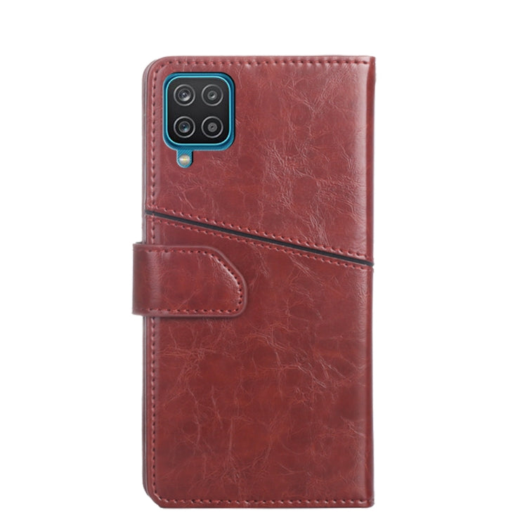 For Samsung Galaxy A12 Geometric Stitching Horizontal Flip TPU + PU Leather Case with Holder & Card Slots & Wallet