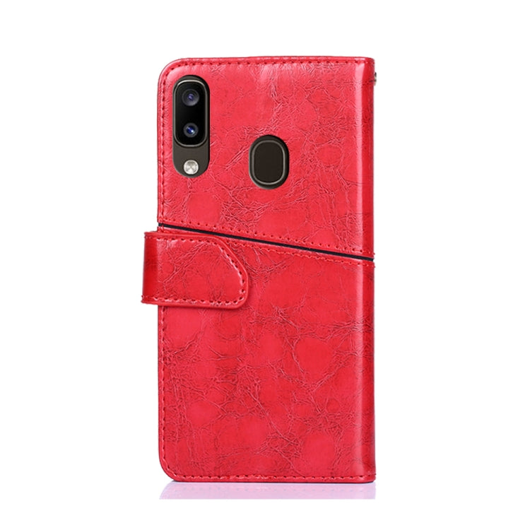 For Samsung Galaxy A20 Geometric Stitching Horizontal Flip TPU + PU Leather Case with Holder & Card Slots & Wallet