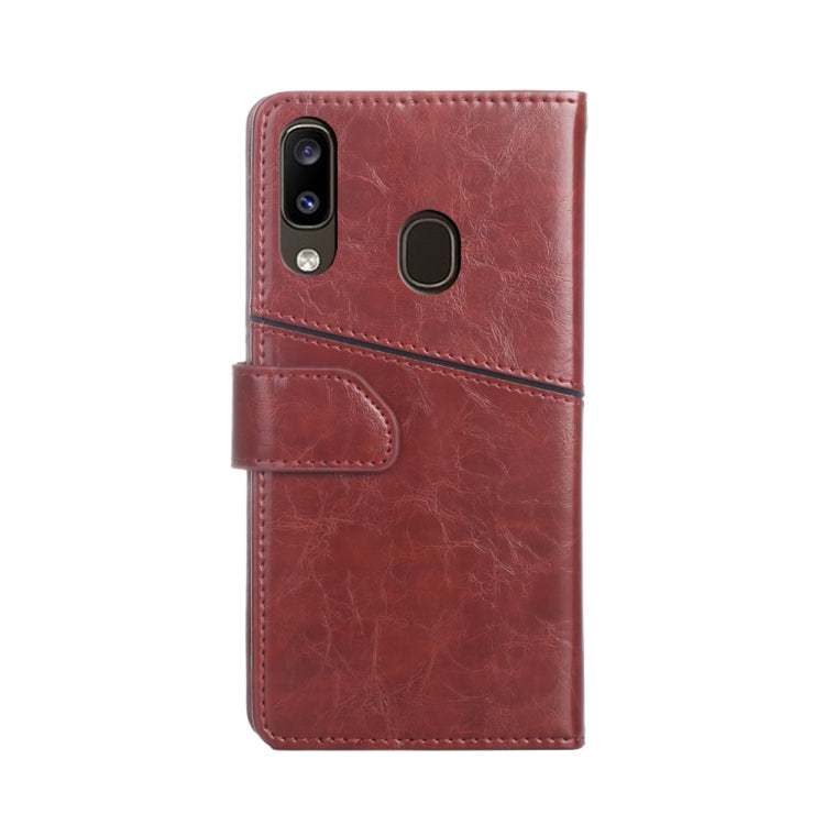 For Samsung Galaxy A20 Geometric Stitching Horizontal Flip TPU + PU Leather Case with Holder & Card Slots & Wallet