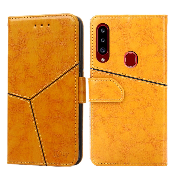 For Samsung Galaxy A20s Geometric Stitching Horizontal Flip TPU + PU Leather Case with Holder & Card Slots & Wallet