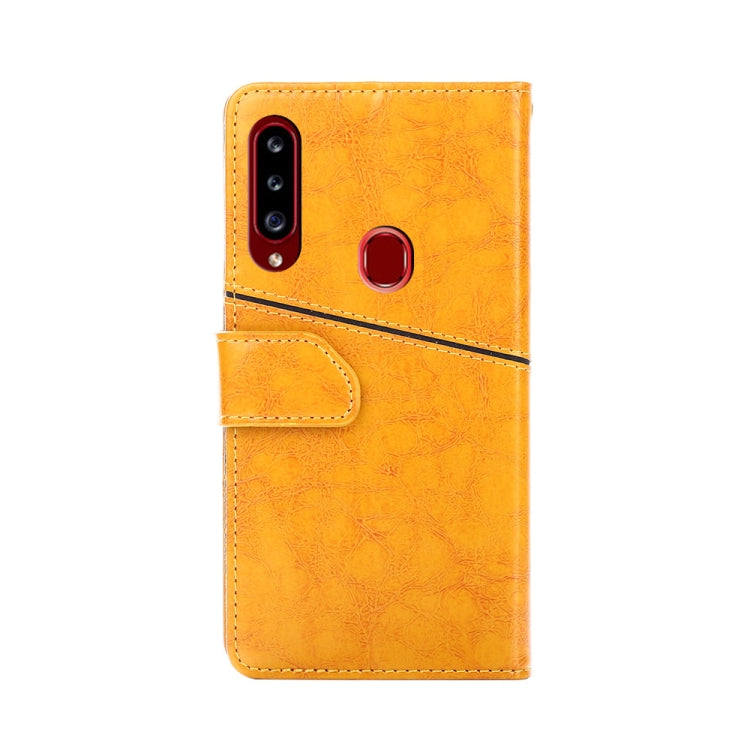 For Samsung Galaxy A20s Geometric Stitching Horizontal Flip TPU + PU Leather Case with Holder & Card Slots & Wallet
