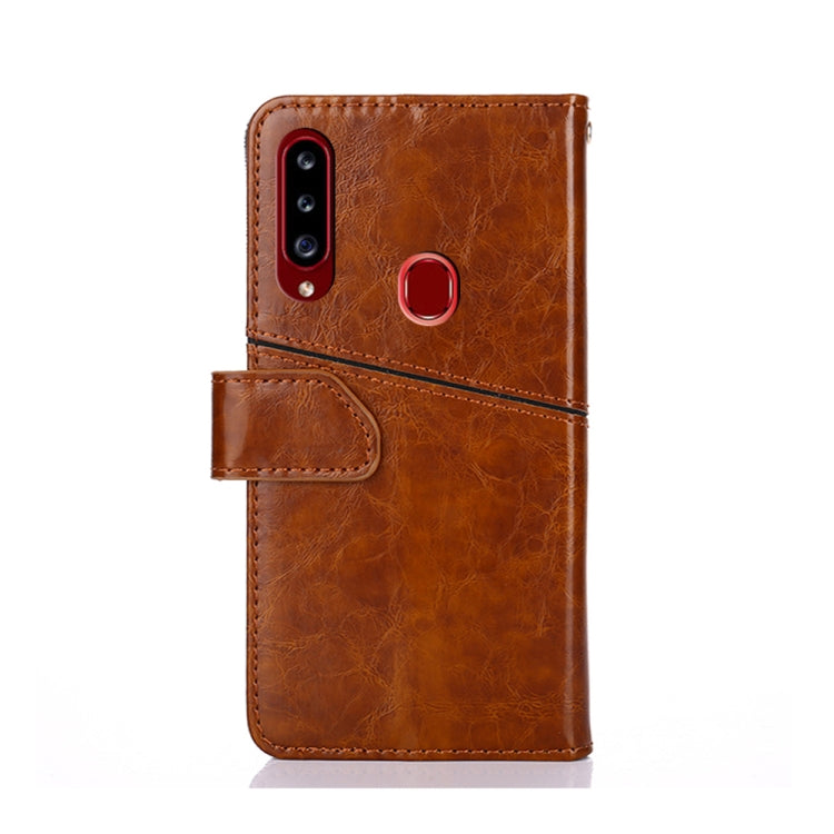 For Samsung Galaxy A20s Geometric Stitching Horizontal Flip TPU + PU Leather Case with Holder & Card Slots & Wallet