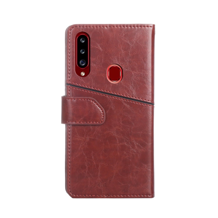 For Samsung Galaxy A20s Geometric Stitching Horizontal Flip TPU + PU Leather Case with Holder & Card Slots & Wallet