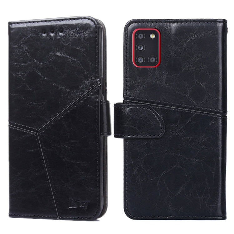 For Samsung Galaxy A31(EU Version) Geometric Stitching Horizontal Flip TPU + PU Leather Case with Holder & Card Slots & Wallet