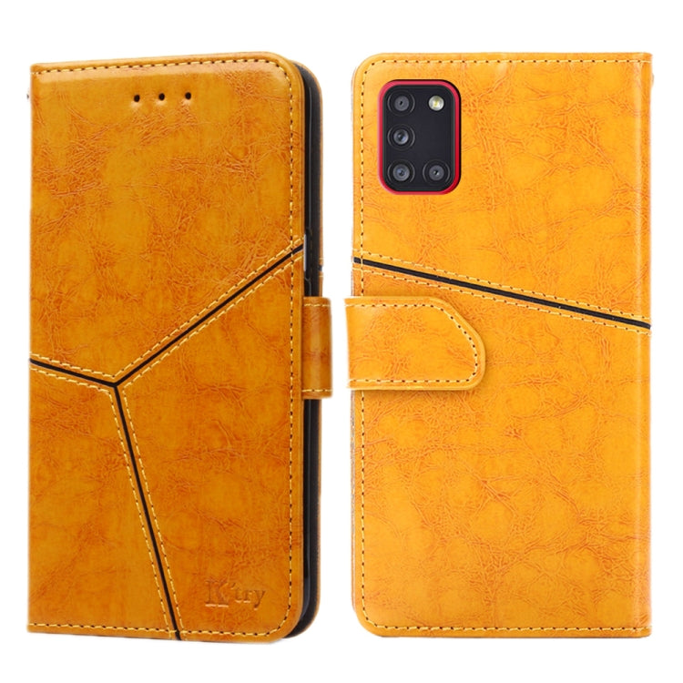 For Samsung Galaxy A31(EU Version) Geometric Stitching Horizontal Flip TPU + PU Leather Case with Holder & Card Slots & Wallet