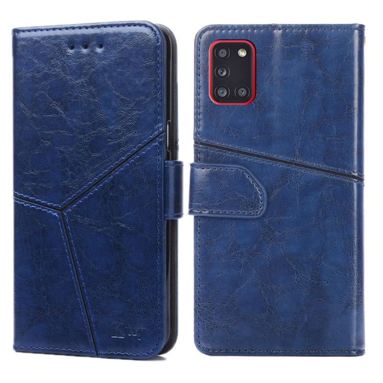 For Samsung Galaxy A31(EU Version) Geometric Stitching Horizontal Flip TPU + PU Leather Case with Holder & Card Slots & Wallet