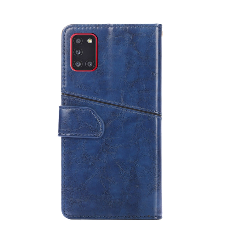 For Samsung Galaxy A31(EU Version) Geometric Stitching Horizontal Flip TPU + PU Leather Case with Holder & Card Slots & Wallet