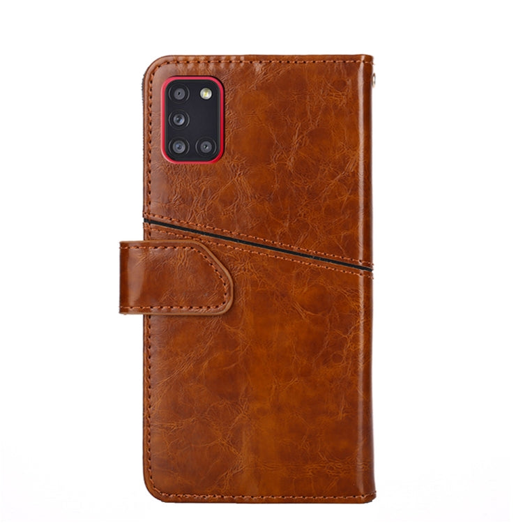 For Samsung Galaxy A31(EU Version) Geometric Stitching Horizontal Flip TPU + PU Leather Case with Holder & Card Slots & Wallet