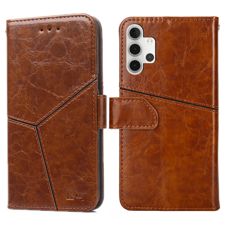 For Samsung Galaxy A32 5G Geometric Stitching Horizontal Flip TPU + PU Leather Case with Holder & Card Slots & Wallet