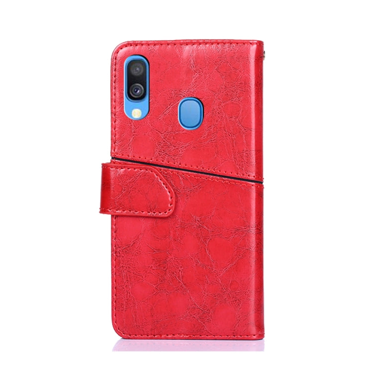 For Samsung Galaxy A40 Geometric Stitching Horizontal Flip TPU + PU Leather Case with Holder & Card Slots & Wallet