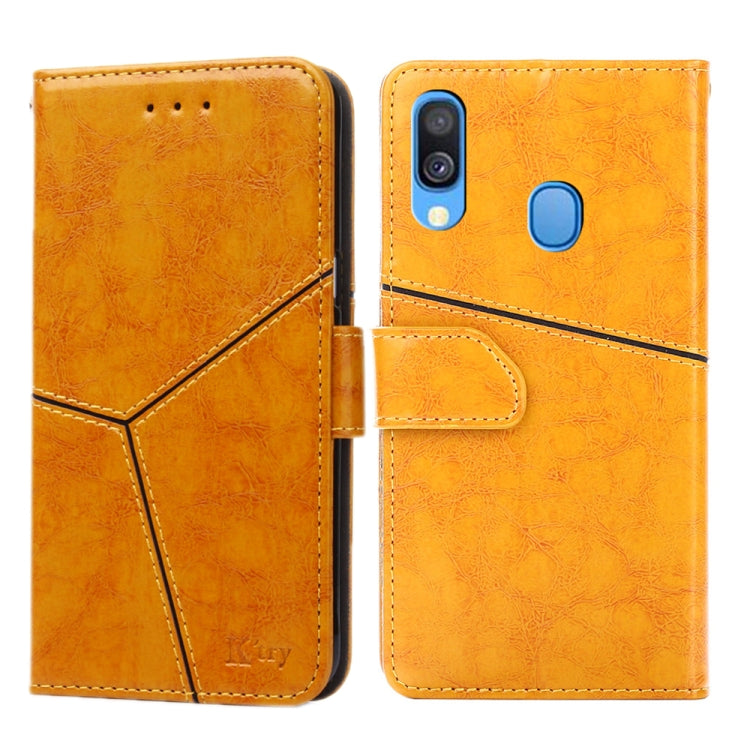 For Samsung Galaxy A40 Geometric Stitching Horizontal Flip TPU + PU Leather Case with Holder & Card Slots & Wallet