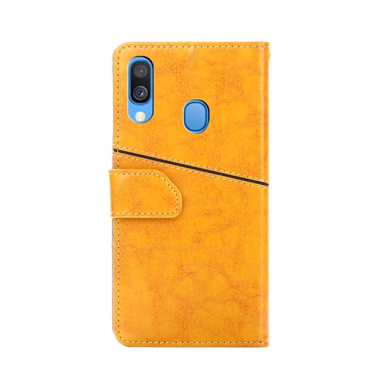 For Samsung Galaxy A40 Geometric Stitching Horizontal Flip TPU + PU Leather Case with Holder & Card Slots & Wallet