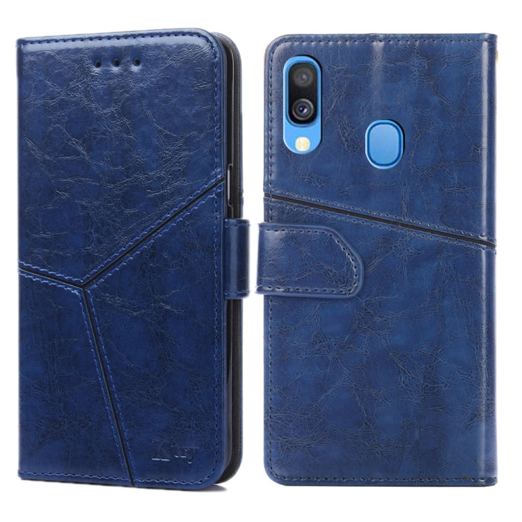 For Samsung Galaxy A40 Geometric Stitching Horizontal Flip TPU + PU Leather Case with Holder & Card Slots & Wallet