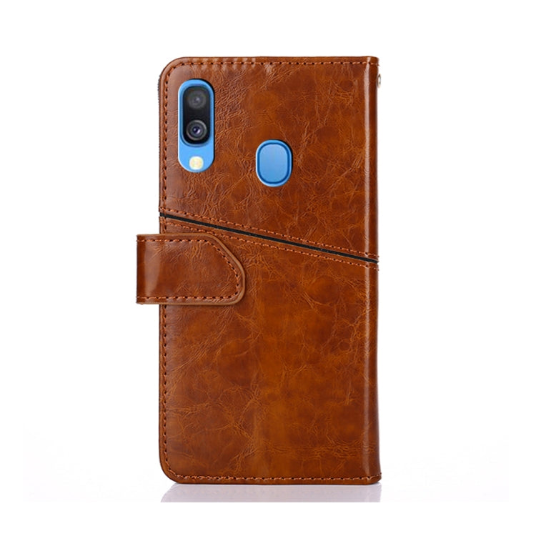 For Samsung Galaxy A40 Geometric Stitching Horizontal Flip TPU + PU Leather Case with Holder & Card Slots & Wallet