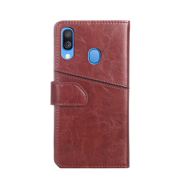 For Samsung Galaxy A40 Geometric Stitching Horizontal Flip TPU + PU Leather Case with Holder & Card Slots & Wallet