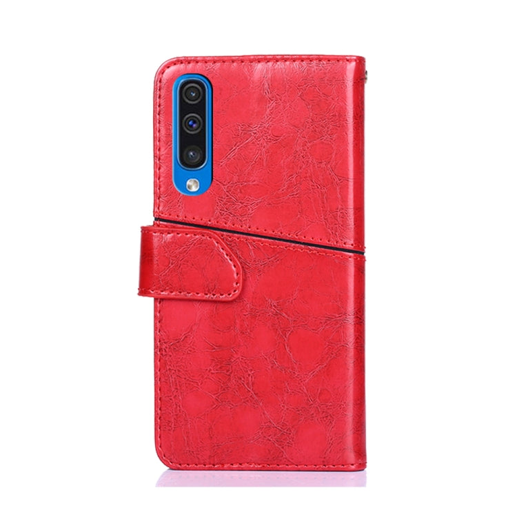 For Samsung Galaxy A50 Geometric Stitching Horizontal Flip TPU + PU Leather Case with Holder & Card Slots & Wallet