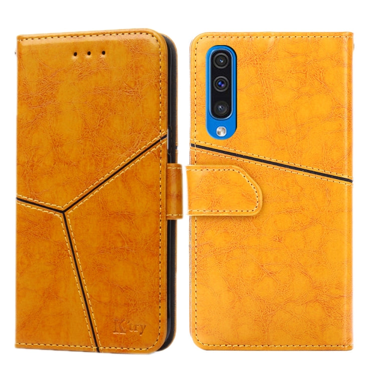 For Samsung Galaxy A50 Geometric Stitching Horizontal Flip TPU + PU Leather Case with Holder & Card Slots & Wallet