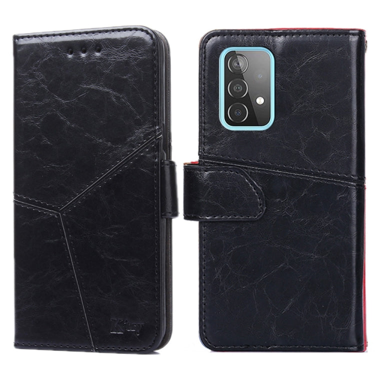 For Samsung Galaxy A52 5G / 4G Geometric Stitching Horizontal Flip TPU + PU Leather Case with Holder & Card Slots & Wallet