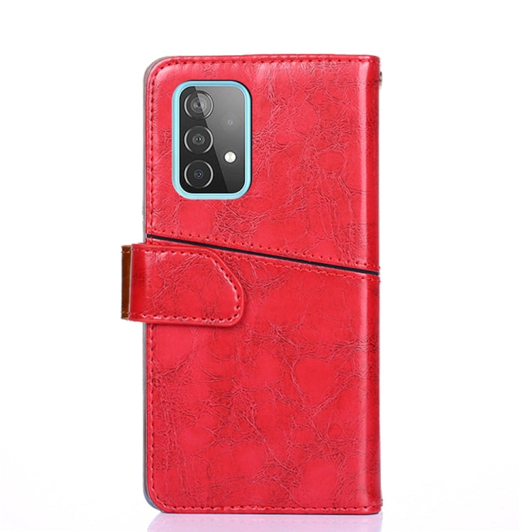 For Samsung Galaxy A52 5G / 4G Geometric Stitching Horizontal Flip TPU + PU Leather Case with Holder & Card Slots & Wallet