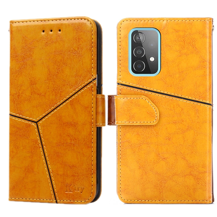 For Samsung Galaxy A52 5G / 4G Geometric Stitching Horizontal Flip TPU + PU Leather Case with Holder & Card Slots & Wallet