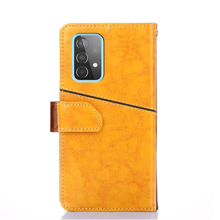 For Samsung Galaxy A52 5G / 4G Geometric Stitching Horizontal Flip TPU + PU Leather Case with Holder & Card Slots & Wallet